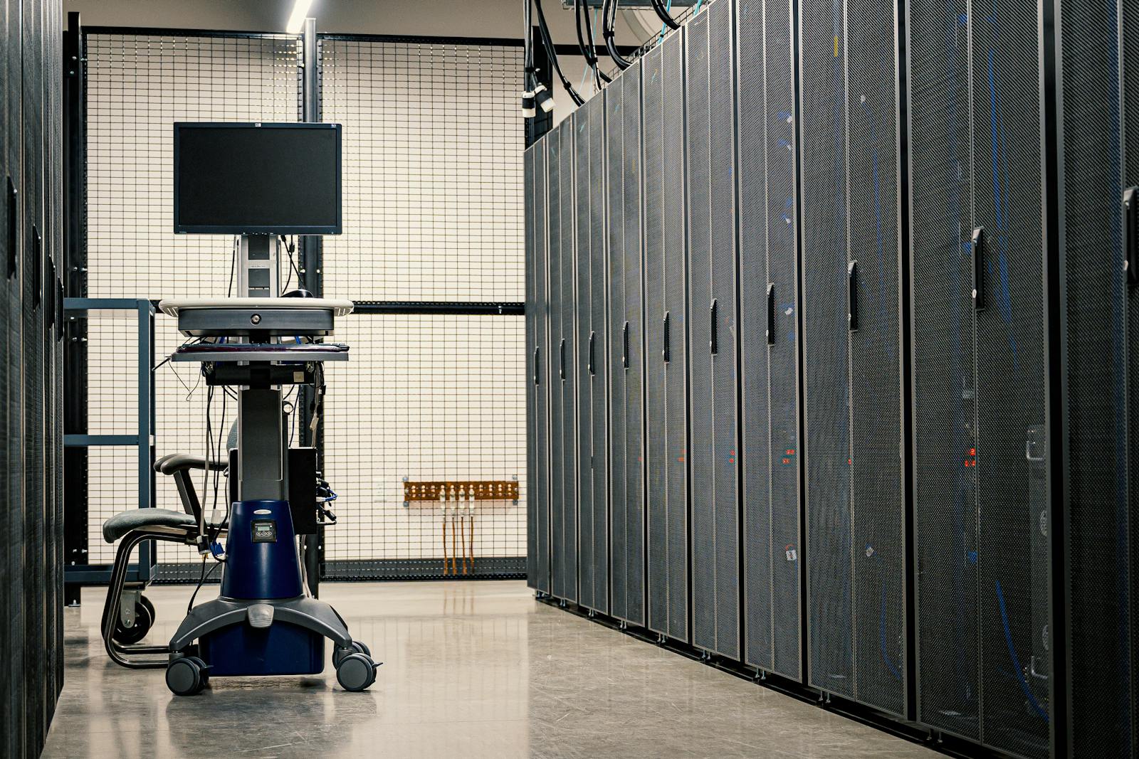 Server cabinets in a high-density data center hall